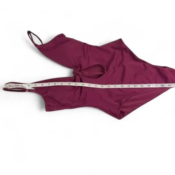 Andie Swim Santorini One-Piece Swimsuit Plum Burgundy Size Small Eco-Friendly - Picture 11 of 15
